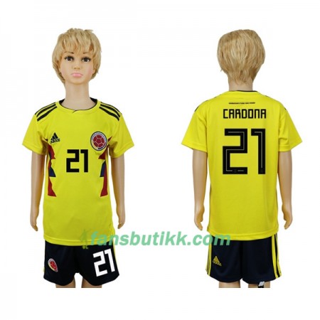 Fotball-VM 2018 Colombia drakt Cardona 21 Barn Hjemmetrøye